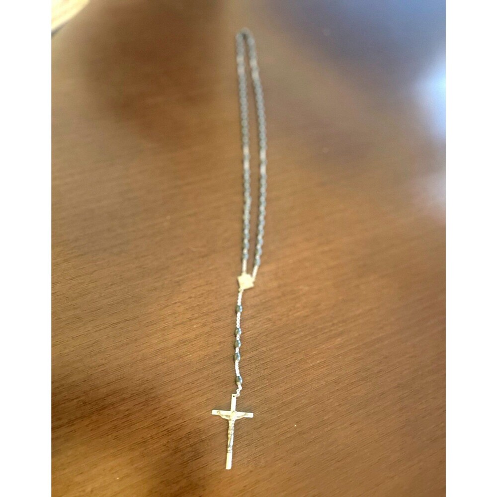 Knights of Columbus Black Beaded Rosary Necklace